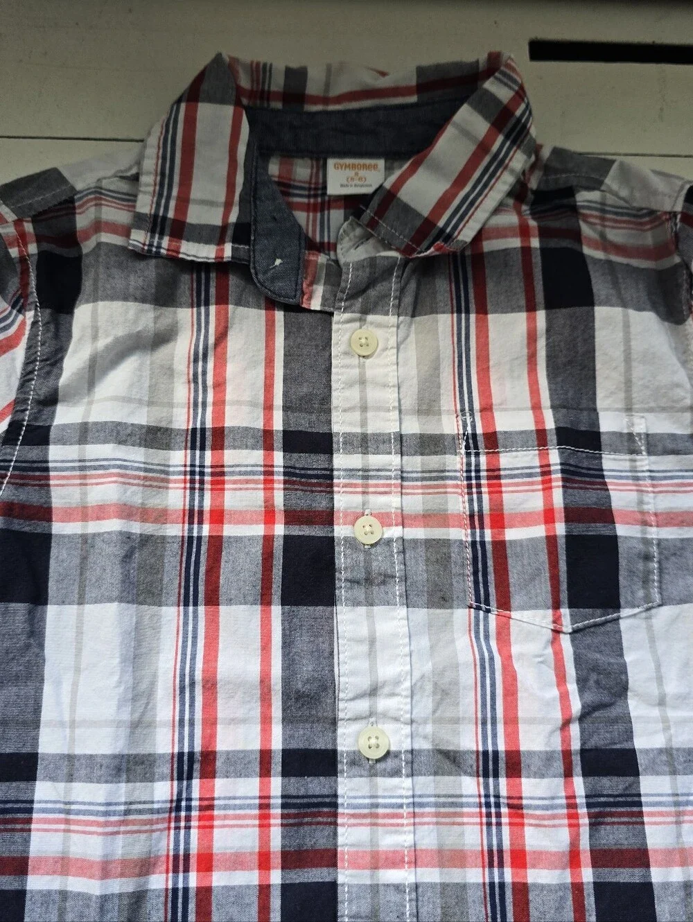 Gymboree Plaid Button-Down Shirt - Red, Navy & White